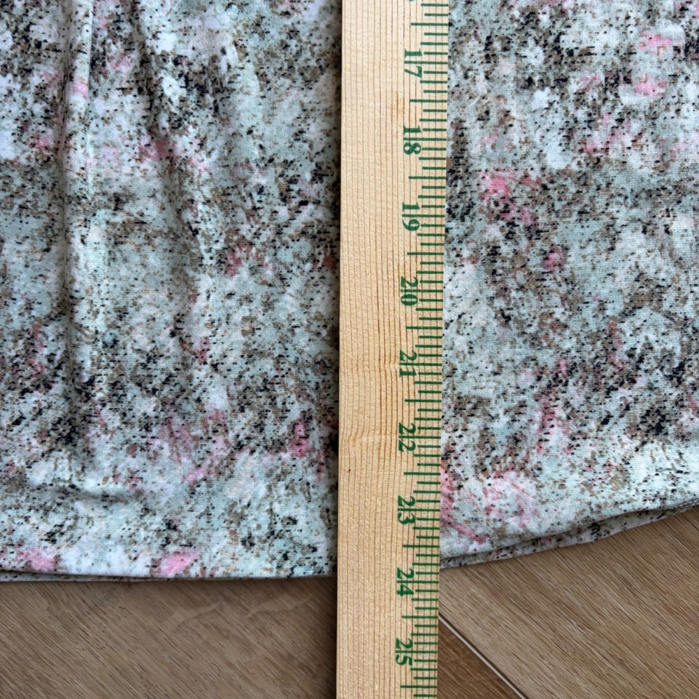 Anne Klein Womens Pink Tan Abstract Floral V-Neck Sleeveless Knit Top Tank Small - Picture 4 of 6